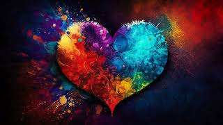 Colorful Heart Of Gods Love Flowing In The Darkness, Wedding, Marriage, Valentine's Day Background screenshot 2
