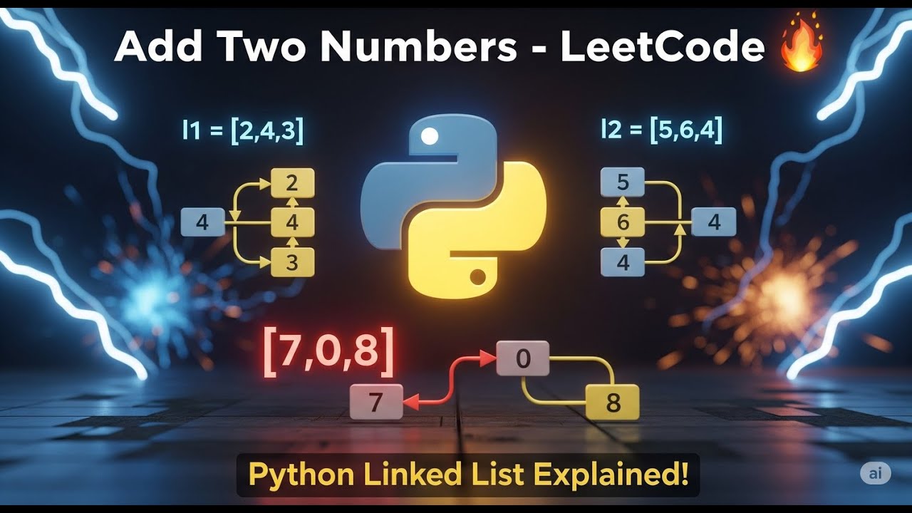 🔥 Add Two Numbers – LeetCode Problem SOLVED in 5 Minutes with Python! 🔥 ...