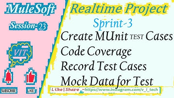 MuleSoft | Realtime Project -Session-23 | @vitechtalks | Sprint-3 | Create Munit and Code Coverage