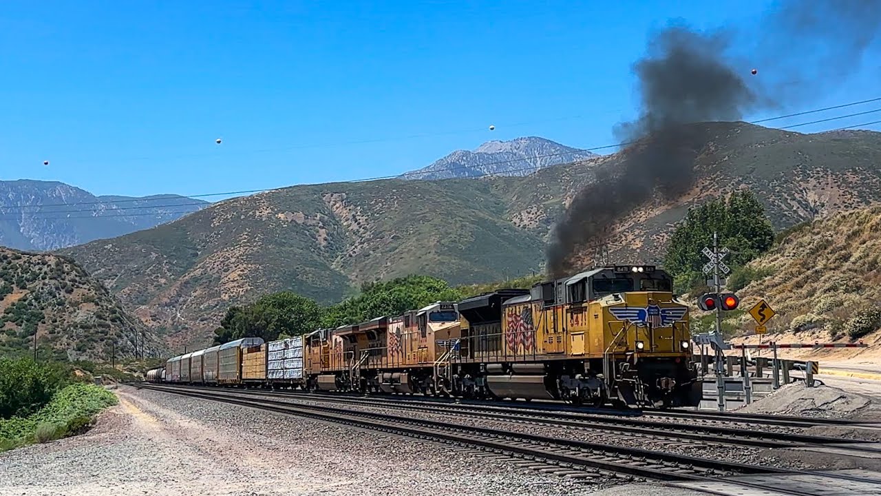 Cajon Pass Railroad Insanity: Massive Freight Trains Powering Through the Mountains - 7/10/2025