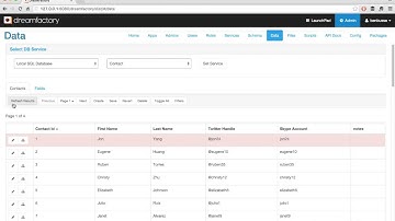 DreamFactory Admin Console: How to Use the Data Tab