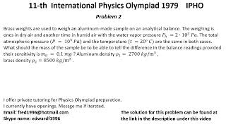 Famous 11-th International Physics Olympiad 1979 IPHO Solution Problem 2 Archimede’s principle in humid air Profile