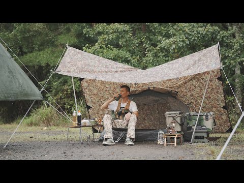 【ソロキャンプ】キャンプギア紹介🏕雨でもDDタープで楽しむキャンプスタイル🔥