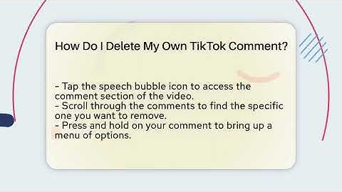 How Do I Delete My Own TikTok Comment? - Everyday-Networking