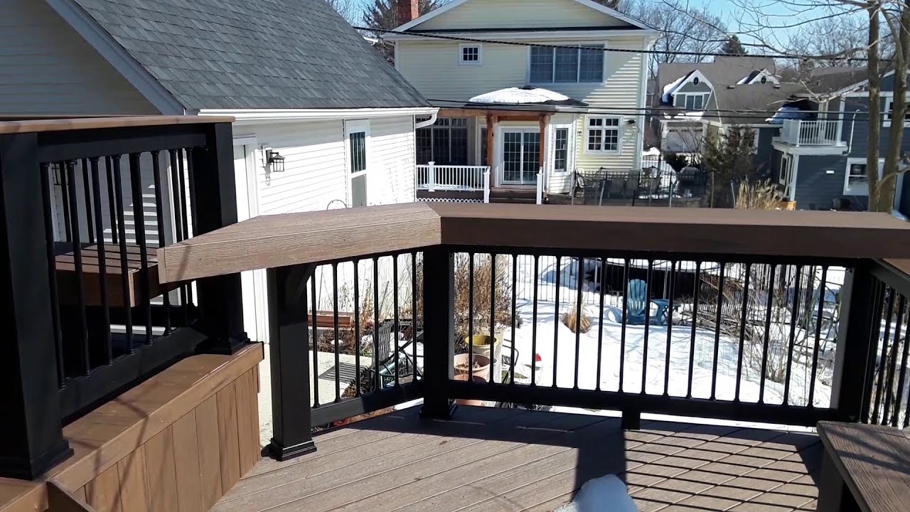 TimberTech Dark Roast Deck with Bench & Bar Rail in Downers Grove, IL