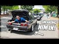 Sneaking my Friend into a Car Show for Free! (Do Not Try)