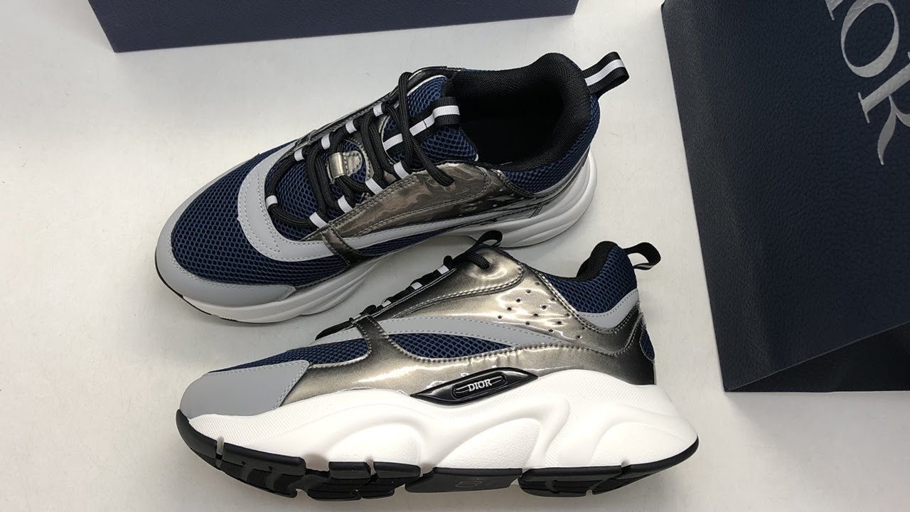 Dior B22 Trainer Navy Silver Review
