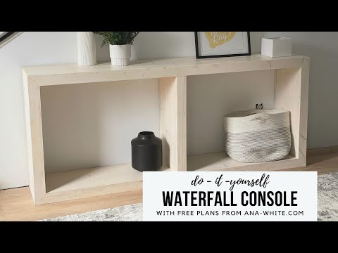 Waterfall Framed Console Table Build with Free Plans