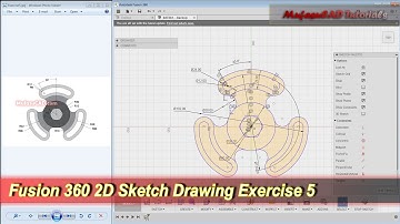 Fusion 360 2D Sketch Drawing | Practice Tutorial | Exercise 5
