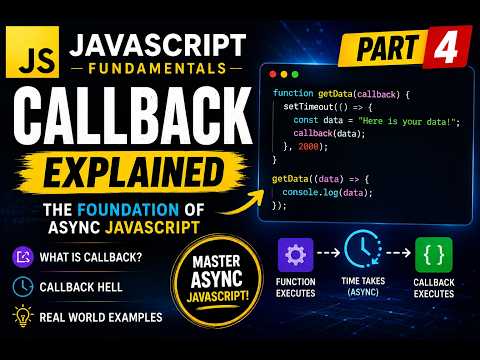 JavaScript Callbacks Explained | JavaScript Fundamentals Part 4