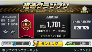 【シーズン218】超速グランプリ ホップアロングサーキット 振り返りの動画  28.925秒 最終119位のサムネイル