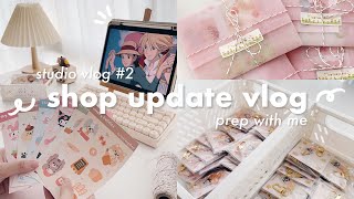 🍡 studio vlog #2 // first shop update, designing new products, unboxing keychains, behind the scene