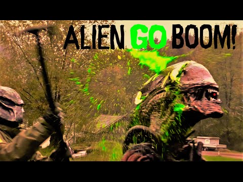 Predator Crossbow and M48 Commando Axe Xenomorph Annihilation! AlienGoBoom