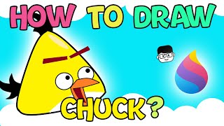 How to draw Chuck from Angry Birds  in Microsoft Paint 3D | Digital Art for Kids screenshot 4