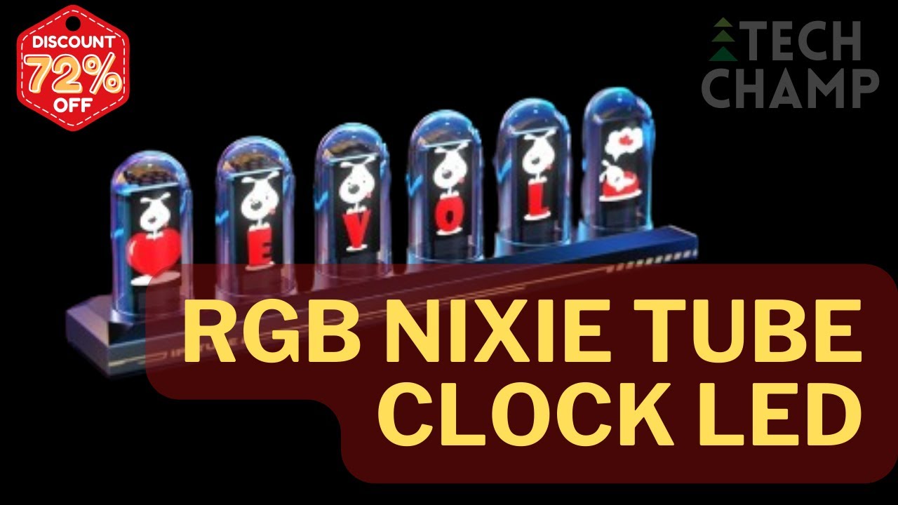 RGB Nixie Tube Clock LED Glows IPS Color Screen DIY