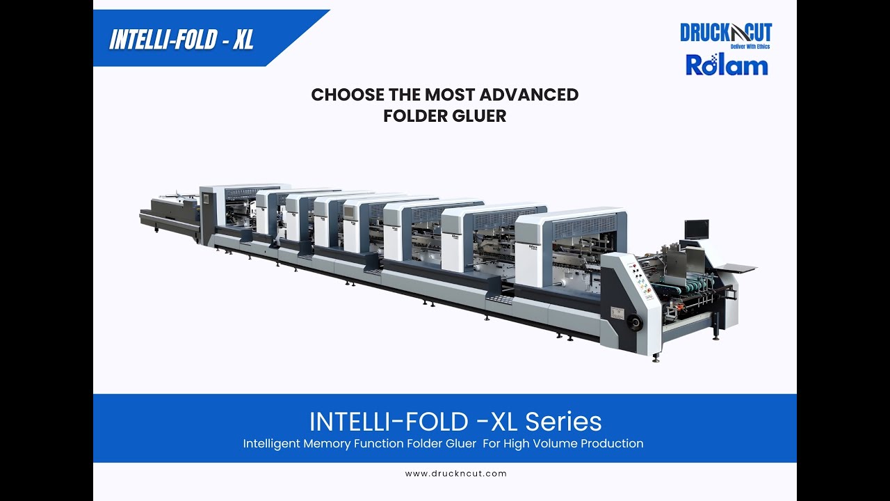 Intelli-Fold XL Series High Speed Folder Gluer from Druckncut  || Lock Bottom Hook-Less technology