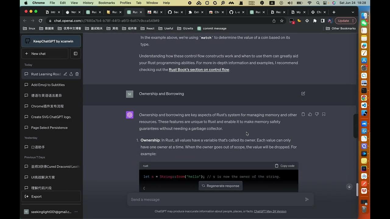 ChatGPT bookmarks (Chrome extension) YouTube