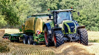 2X CLAAS Axion 950 и БЕЛАРУС 3522 с пресс-подборщиками KRONE BigPack 1290