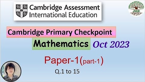 Cambridge Primary Checkpoint Maths Paper 1 October 2023(part 1)