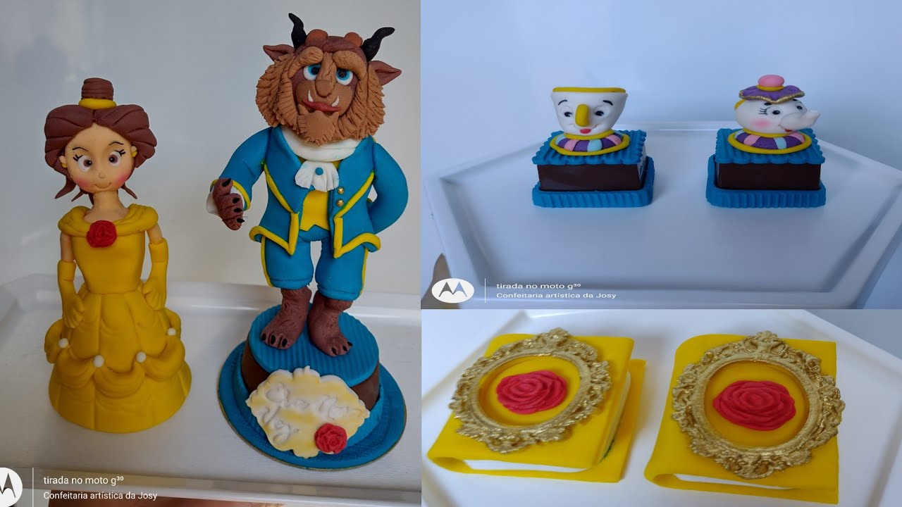 doces personalizados a bela e a fera parte 2/ tutorial/confeitaria artística da Josy