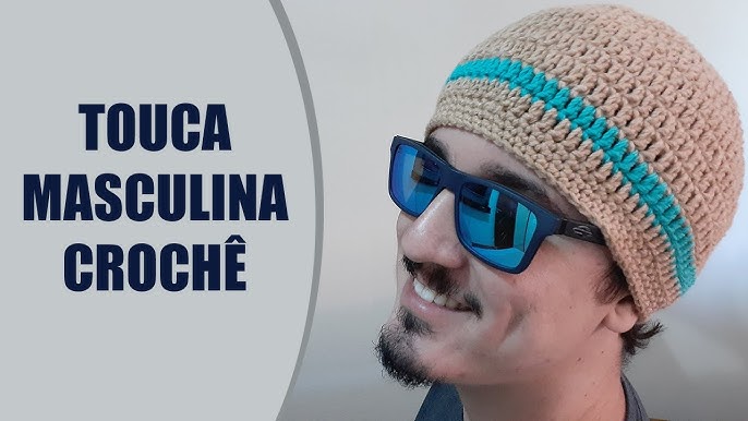 Touca gorro de trico de croche textil Chapéu adulto masculino