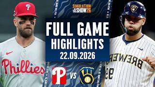 🔴LIVE🔴Phillies Vs Milwaukee Brewers Full Game Highlights Sep 22, 2026 Envivo MLB THE SHOW 26