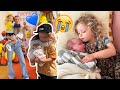 Toddler meets baby brother for the first time life vlog  foxys 3rd party