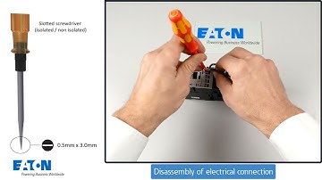 Eaton Video Tutorial: Assembly of a motor starter combination   Push in technology