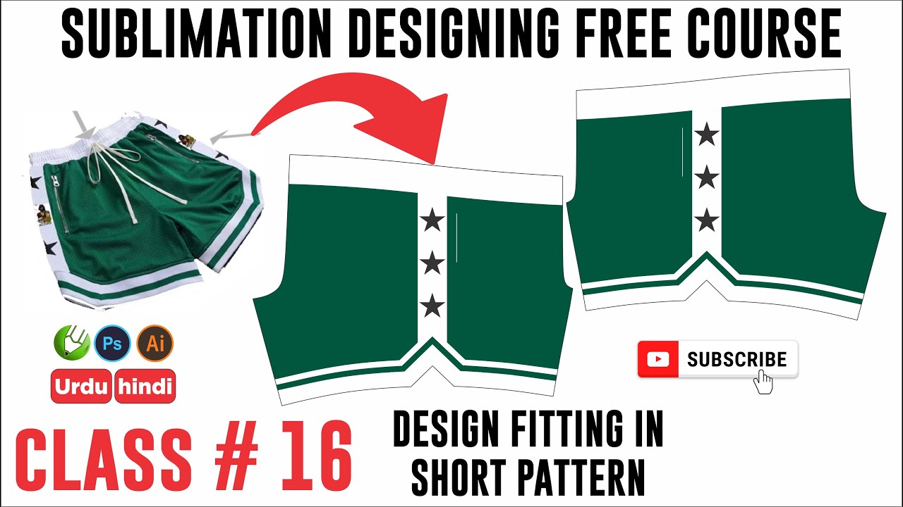 Class # 16 HOW TO DESIGN FITTING IN SHORT PATTERN | Shorts k pattern ...