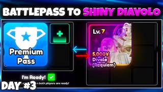 TRADING From Battlepass to SHINY DIAVOLO (The Return) in Roblox Anime Vanguards! (Day 3)