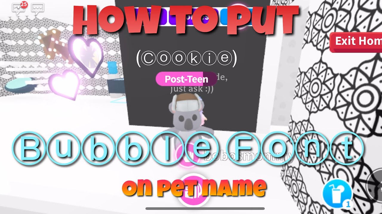 Roblox Adopt Me How To Write Bubble Circle Text In Name Youtube - roblox font name