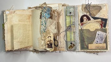 Flip Through Vintage Shabby Junk Journal Lapbook