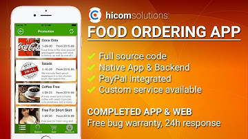 Food ordering iOS app template, script & source code for sale