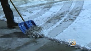 Plow Trucks, Business Owners Clearing Roads And Parking Lots After 1st Round Of Snow