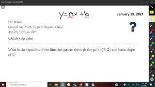 Lines from Point Slope Diagonal Only