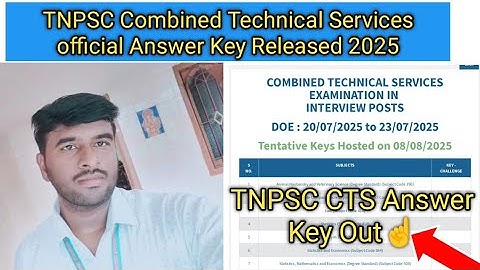 TNPSC Combined Technical Services Exam Official Answer key released 2025