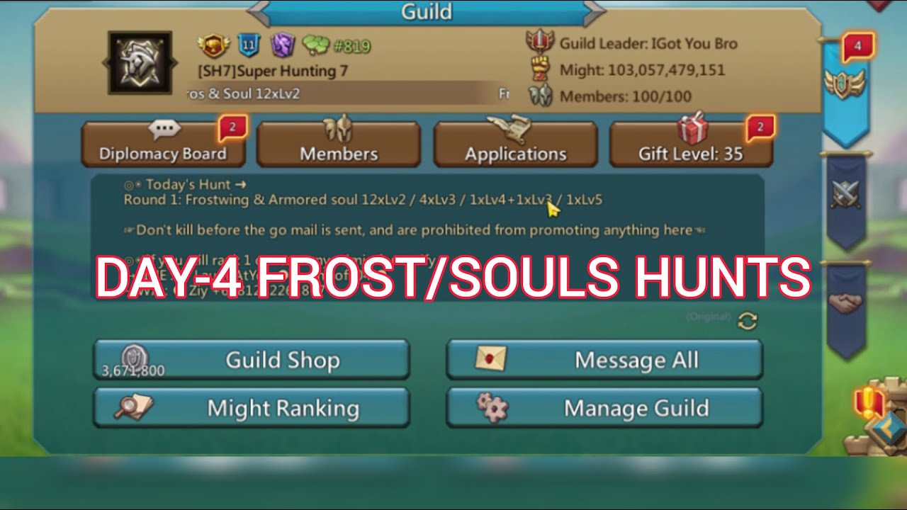 Day-4 Frostwing / Armored Soul's Hunt || 09/02/2023 || Lords Mobile