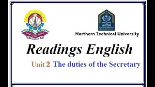 قراءات انكليزية / المحاضرة الخامسة / واجبات السكرتير/ The duties of the Secretary screenshot 4