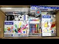 Unboxing Latest Doms Stationery - Crayons, Glitter Glue, Art kit, Water Colour, Geometry, Brush Pen