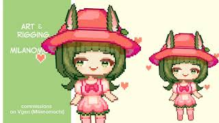 Live2d Showcase pixel chibi Vtube model