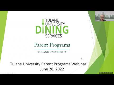 Dining Services at Tulane - Parent Programs Webinar