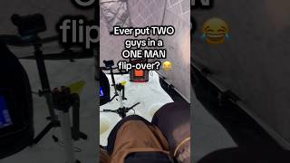 Two Guys in a One Man Flip-Over l Bad Idea? #IceFishing #IceFishingLife #OneManShack #FishingBuddies