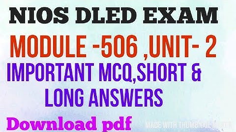 Module 506 Unit-2 Important question and Answers