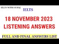 Ielts 18 NOVEMBER 2023 LISTENING answers with Reading passages name| 18 NOVEMBER exam review ielts Mp3 Song