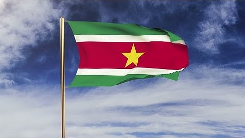 4K Suriname flag waving in the wind. Green screen, alpha matte. Loopable animation Stock video