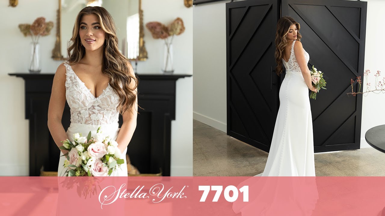 Lace Simple Sheath Wedding Dress | Stella York Style 7701