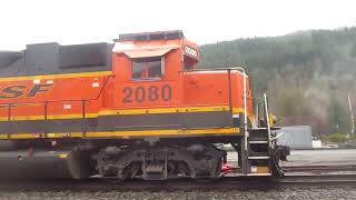 I got a horn salute like crazy! BNSF local leaving Skykomish WA.
