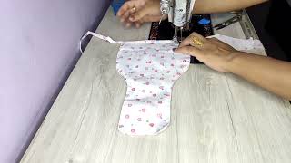 Baby nappy/ new born baby diaper cutting and stitching/nappy tutorial