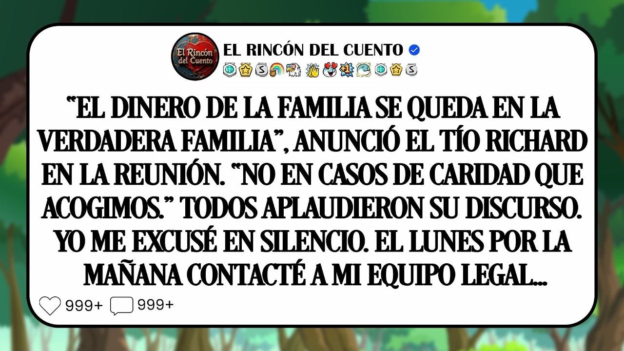Mi tío dijo: “El dinero de la familia se queda en la verdadera familia”. Yo soy su socio silencioso