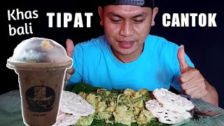 MUKBANG TIPAK CANTOK (ketupat ulek) KHAS BALI   ES COMELL